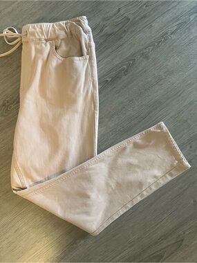 French Connection Womens Tan Beige Drawstring Elastic Waist Jogger Pants Small